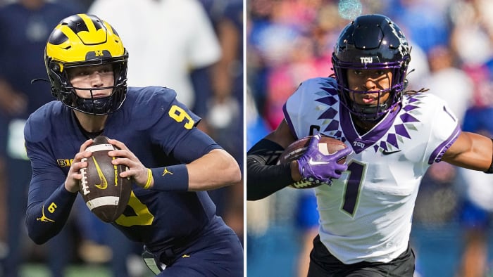 Michigan QB J.J. McCarthy and TCU WR Quentin Johnston